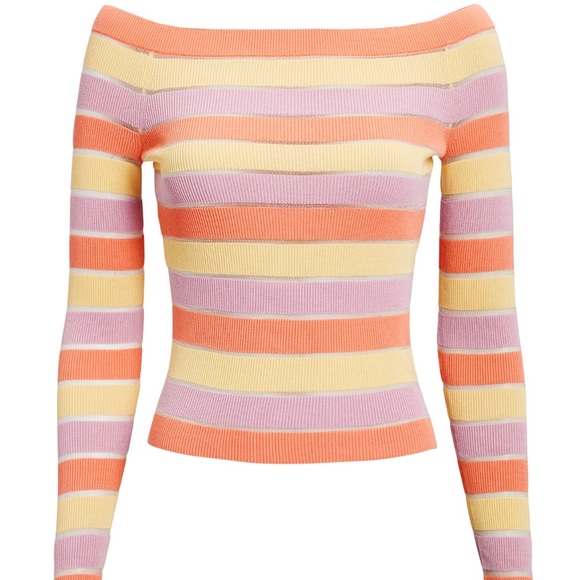 Intermix Delia Striped Knit Top - Picture 2 of 7